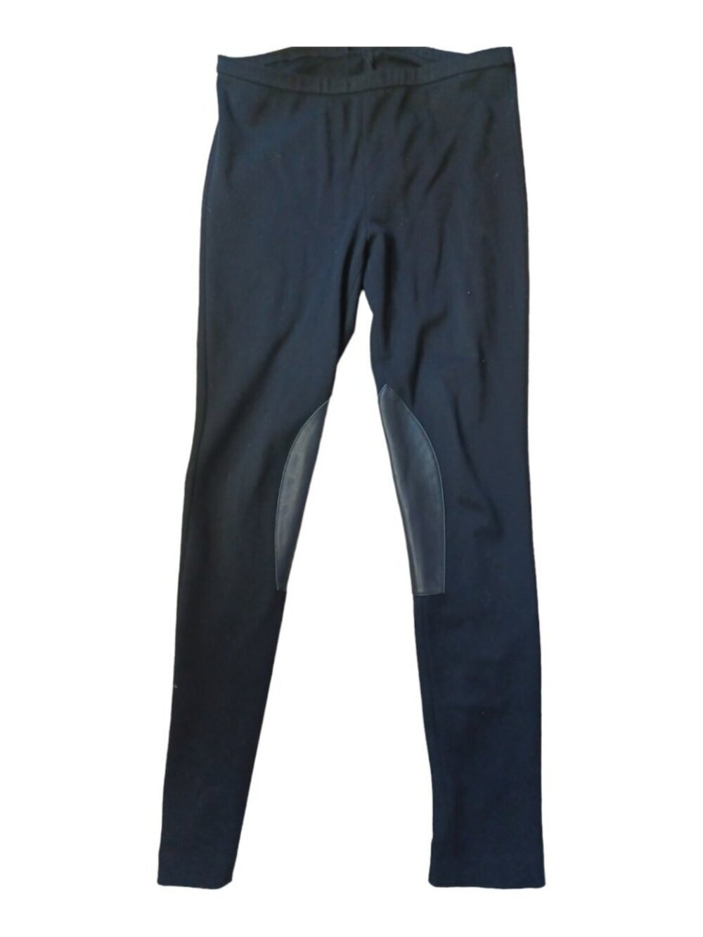 Lafayette 148 Pants Womens BlackLeggings Riding  Leather Knee Patch M